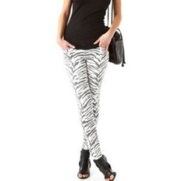CURRENT/ELLIOTT SKINNY JEANS NWT US 23/0 B/W ZEBRA - Picture 2 of 8